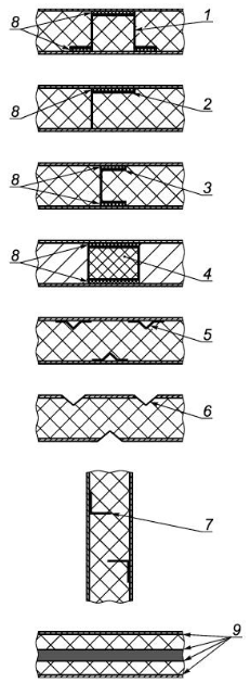 Рисунок В.1 - Примеры конструкционного исполнения дверных полотен